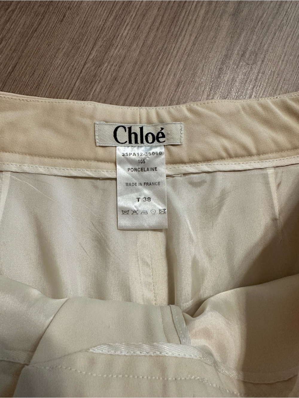 Chloe Cream Wide-Leg Women's Pants in porcelain size 38 - Picture 2 of 6